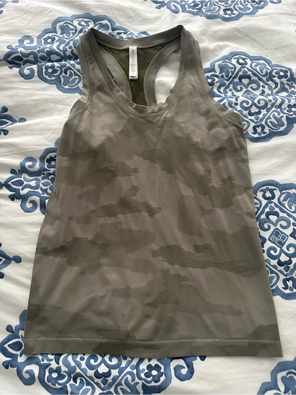 Athleta Olive Camo Racerback Tank